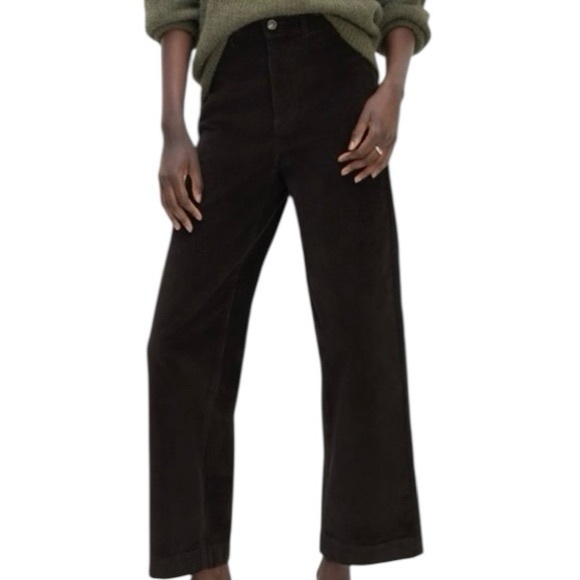 Everlane The Corduroy Wide Leg Pant Black Size 12 - Picture 1 of 11